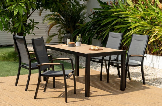 Panama 5-7 Pc Black Aluminum Dining Set by Armen Living