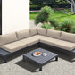 Armen Living Razor 4 Pc Sectional - Dark Grey Finish