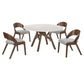 Venus & Polly 5 Piece Walnut & Marble Round Dining Set