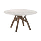 Venus & Polly 5 Piece Walnut & Marble Round Dining Set