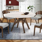 Venus & Polly 5 Piece Walnut & Marble Round Dining Set