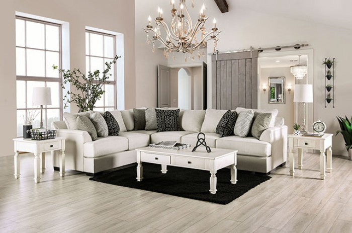 Gunnersbury Transitional Sectional - Beige or Gray Chenille