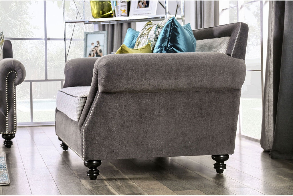 Mariella Sofa Collection SM2286 - Gray Plush Microfiber