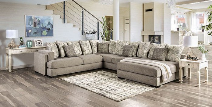 Sectional Gray Chenille Furniture