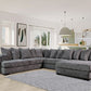 Wolverhampton SM5248 Contemporary Oversized Sectional - Gray Chenille