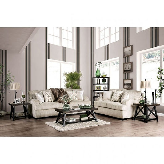 Zayla 2 Pc Sofa Set- Golden Ivory