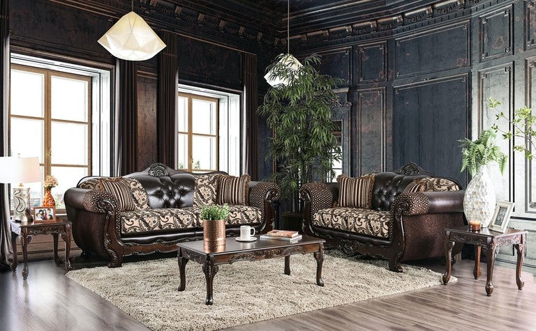 Quirino Sofa Set SM6416 - Light Brown/Dark Brown