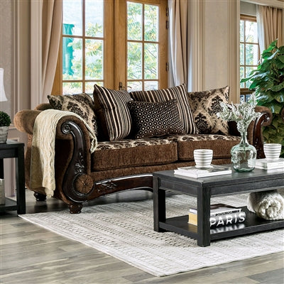 Tilde Traditional Sofa Collection - Brown Chenille