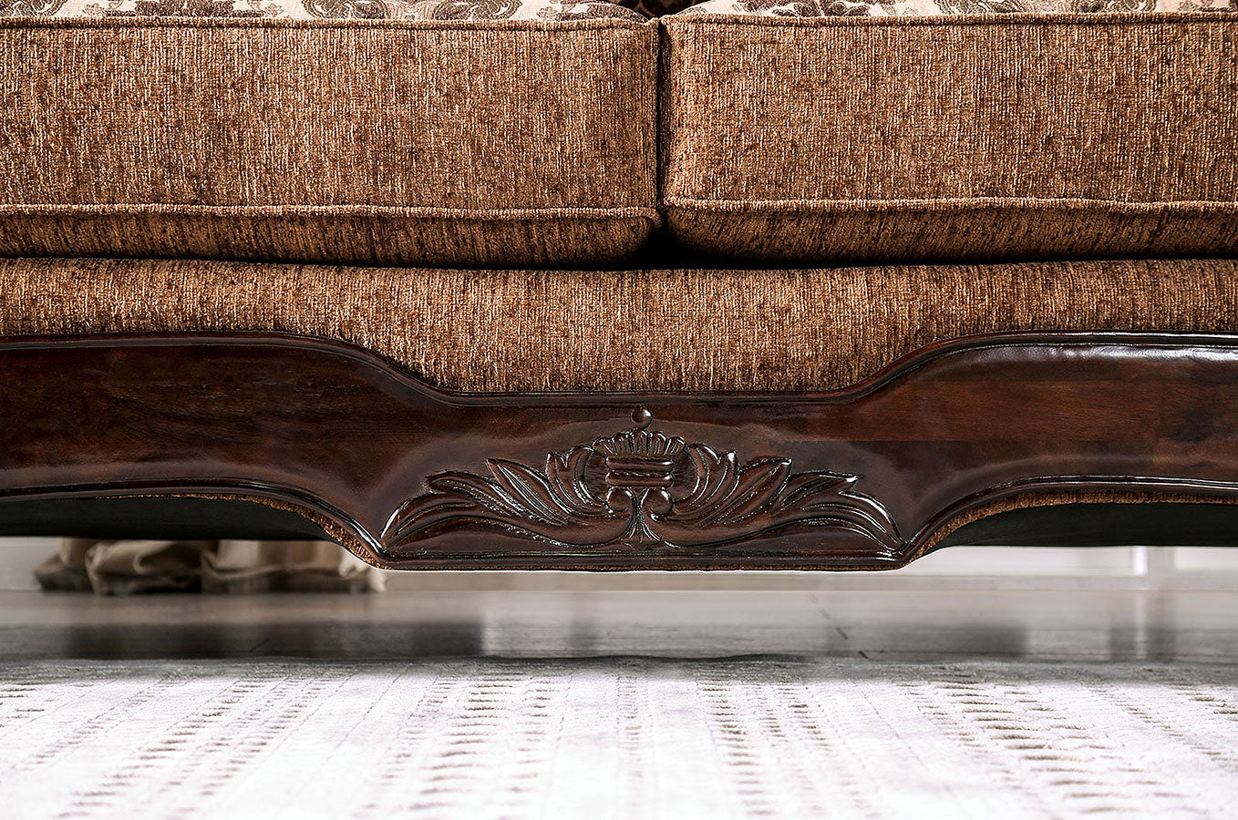 Tilde Traditional Sofa Collection - Brown Chenille