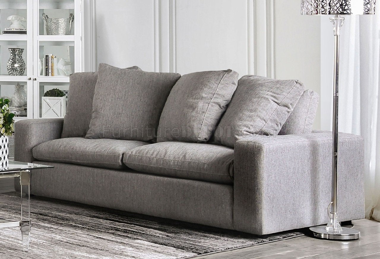 Furniture of America Acamar Sofa Collection - Gray Linen-Like Fabric