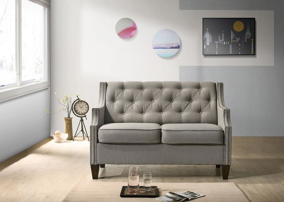 Tufted Sofa & Loveseat - Grey or Beige