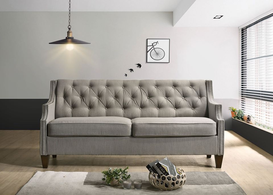 Tufted Sofa & Loveseat - Grey or Beige