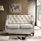 Tufted Sofa & Loveseat - Beige Fabric