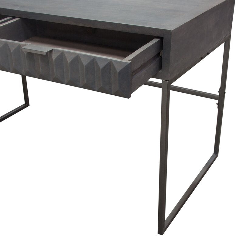 Spectrum Desk Collection - Smoke Gray Solid Mango Wood