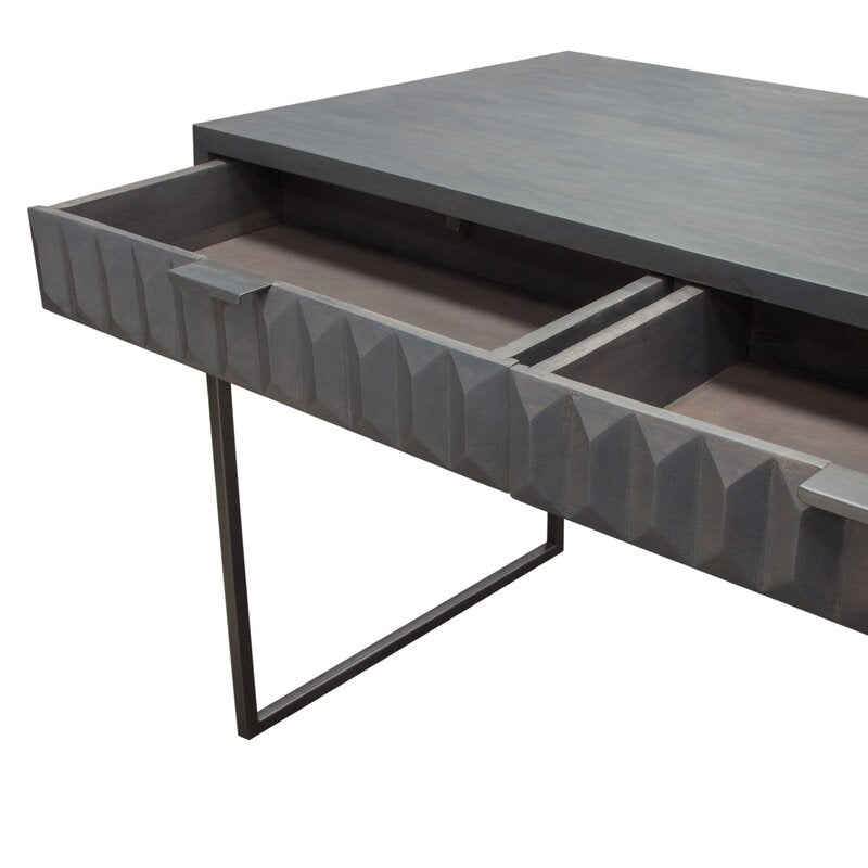 Spectrum Desk Collection - Smoke Gray Solid Mango Wood