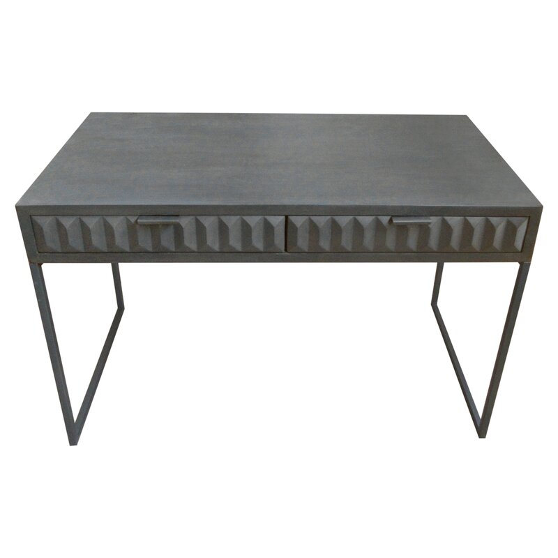 Spectrum Desk Collection - Smoke Gray Solid Mango Wood