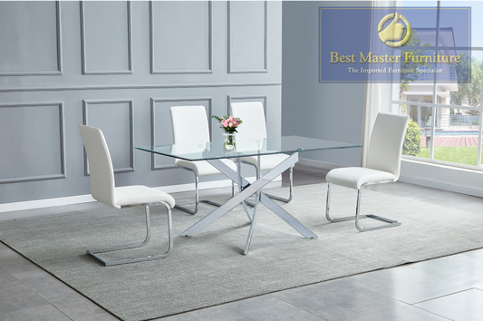 T01 Dining Collection 5 Pc - White Chairs