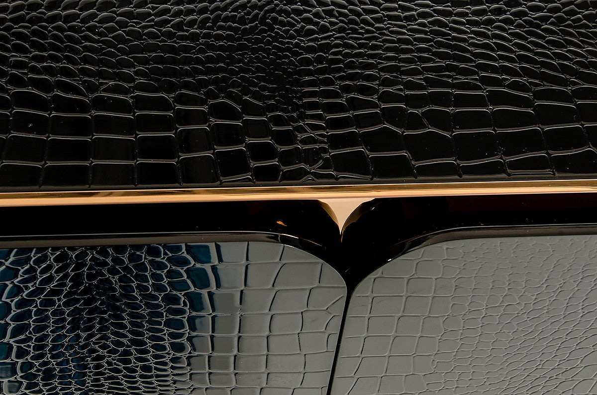 Talin Modern Black Crocodile & Rosegold Buffet