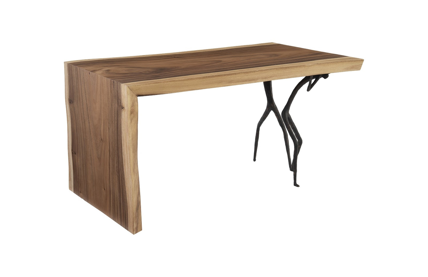 Waterfall Leg Atlas Desk - Natural Chamcha Wood