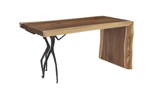 Waterfall Leg Atlas Desk - Natural Chamcha Wood