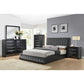 Tirrel Bedroom Collection - Black Finish Platform Bed
