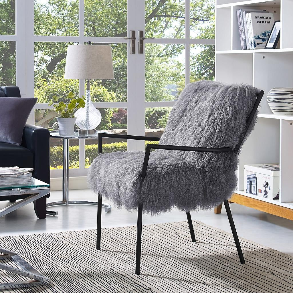 Lena Sheepskin Chair - Grey or White