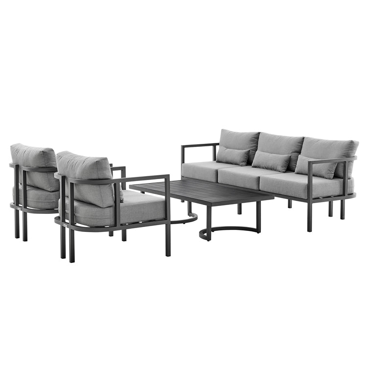 Valentina 4 Pc Dark Grey Armen Living Outdoor Seating Set