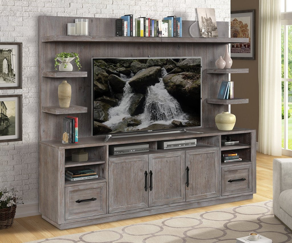 Parker House Vector TV Console w/Hutch - Fieldstone Finish