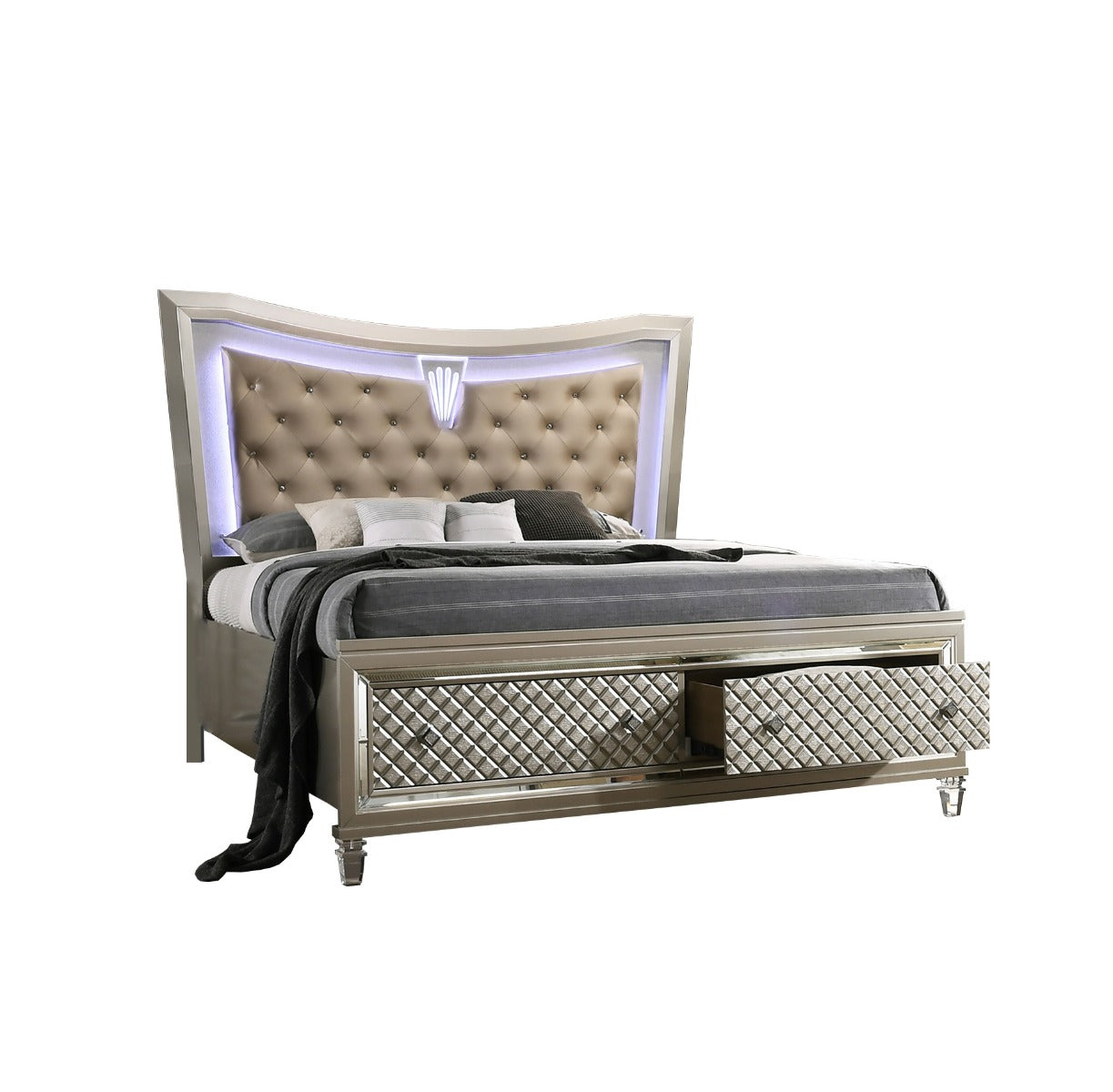 Venetian 3 Pc Bedroom Collection - Champagne Finish