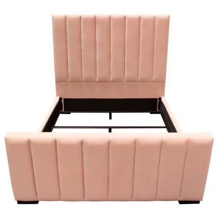 Venus Low Profile Bed by Diamond Sofa - Blush or Light Grey Velvet