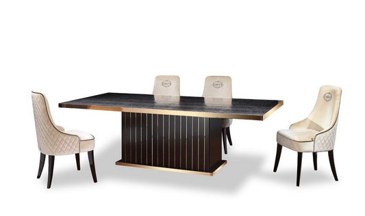 A&X Talin Modern Black Crocodile Dining Set by VIG