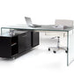 Alaska Modern Desk by VIG - Glass Table & Side