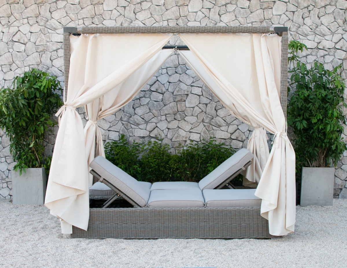 Renava Marin Outdoor Canopy Sunbed w/Curtain
