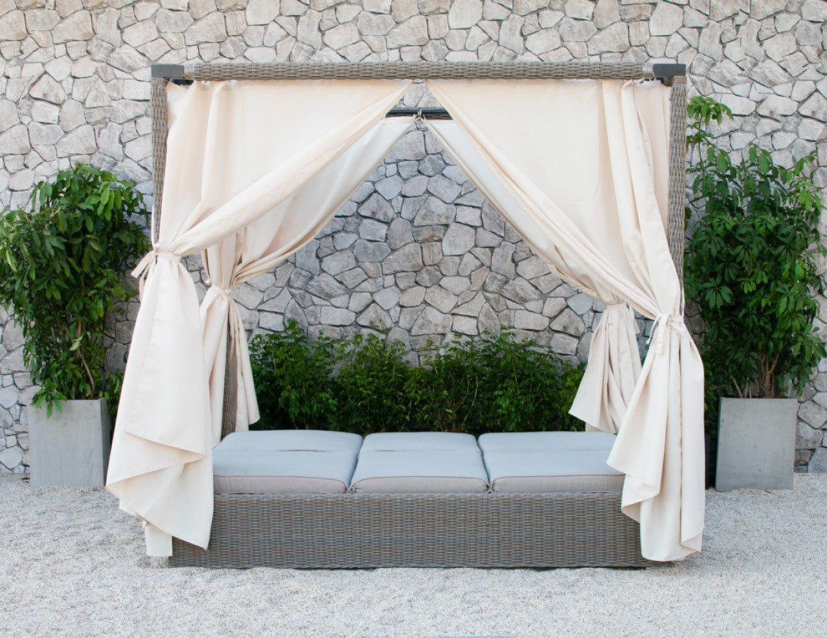 Renava Marin Outdoor Canopy Sunbed w/Curtain