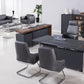 W-35 Executive Desk American Eagle - Gray PU Leather