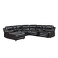 AC Pacific William Power Motion Sectional - Brown Leather Gel